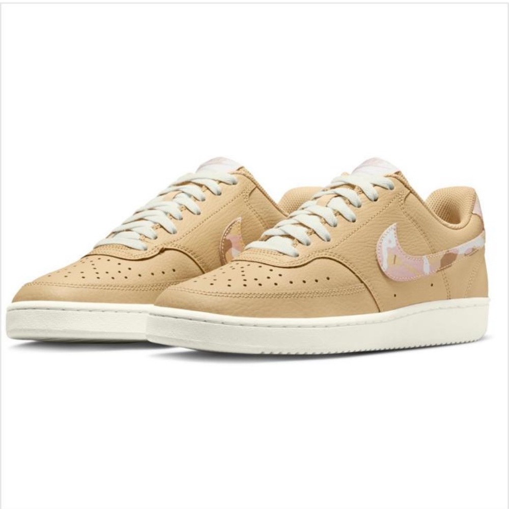 Nike Womens Court Vision Low Sesame/Multi-Color Sail Size 6.5 NEW